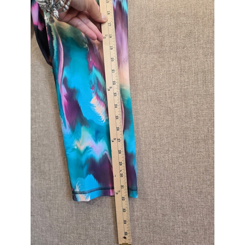 Tek Gear Ultrastretch Leggings Womens 1X Multicolor Abstract Pocket Yoga Pants - Picture 7 of 11